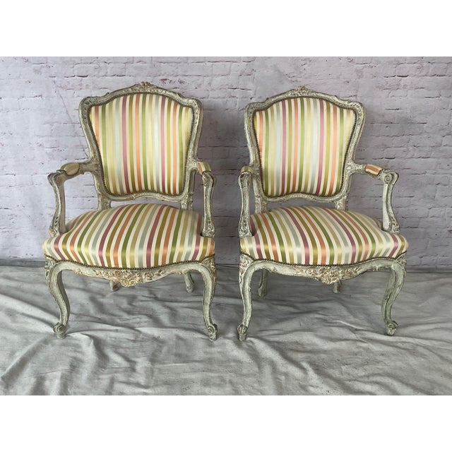 19th Century French Louis XV Style Rococo Fauteuil Armchairs For Sale - Image 11 of 11