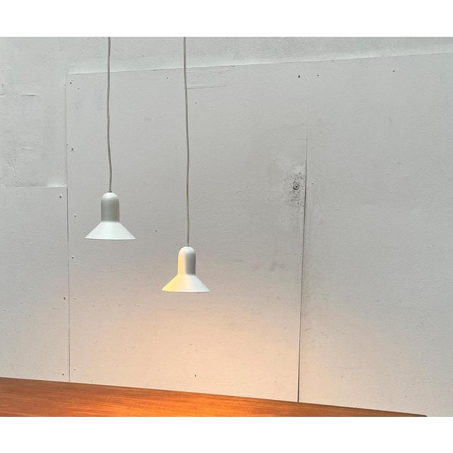 Metal Mid-Century Modern Danish Space Age Model Confetti Pendant Lamps by Claus Bondrup and Torsten Thorup for Focus, 1960s, Set of 2 For Sale - Image 7 of 17