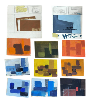 Abstract Compositions - Original Temperas by A. Matheos - Mid 20th Century Mid 20th Century