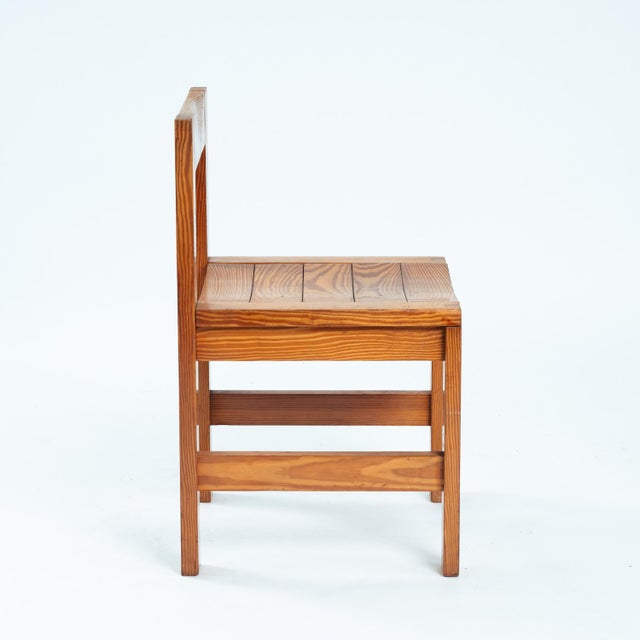 Wood Vintage Pine Dining Chairs with Visible Joints, 1960s, Set of 4 For Sale - Image 7 of 17