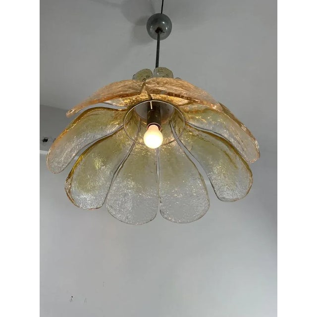 Tan Mid-Century Italian Murano Glass Chandelier, 1960s For Sale - Image 8 of 10