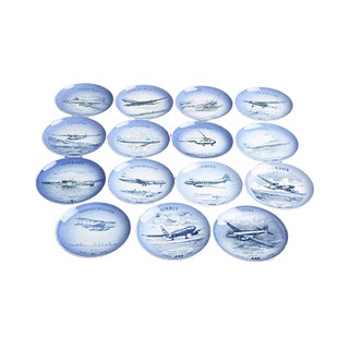 Bing & Grøndahl Complete Series Plane Plates from Bing & Grondahl, Set of 15 For Sale