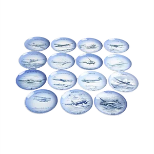 Bing & Grøndahl Complete Series Plane Plates from Bing & Grondahl, Set of 15