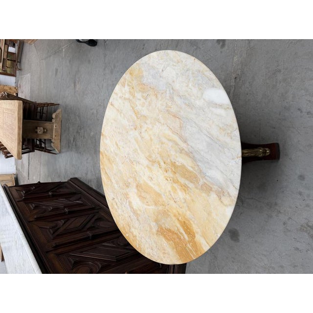 Empire Brass and Onyx Table, 1950s For Sale - Image 6 of 11
