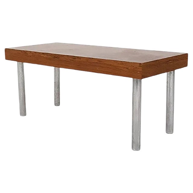 Vintage Rosewood and Chrome Coffee Table For Sale