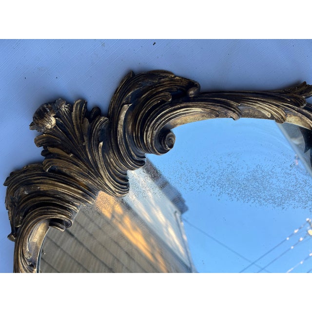 Large Antique Chinoiserie Carved Wood Mirror For Sale - Image 6 of 15