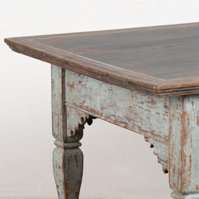19th Century Danish Blue and Black Baroque Writing Table Console For Sale - Image 13 of 18