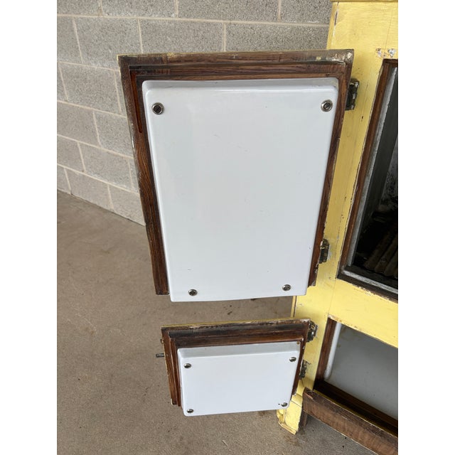 N. Snellenburg & Co. Philadelphia Antique Oak Painted Ice Box For Sale - Image 11 of 12