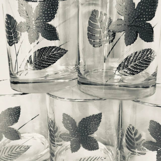Mid-Century Libbey Silver Leave Glasses - Set of 6 For Sale In Phoenix - Image 6 of 7