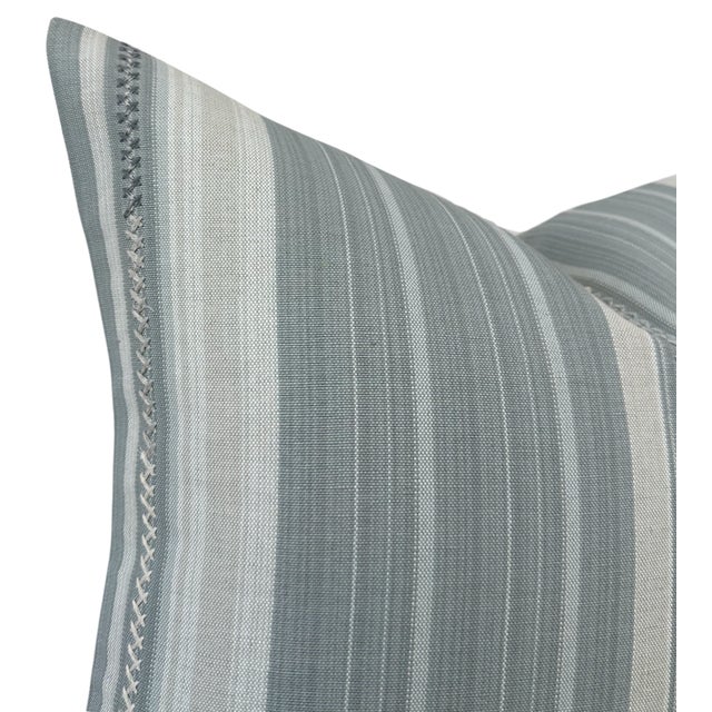 Modern Bordado Woven Pillow Cover in Grey, 20x20 Pillow For Sale - Image 3 of 4