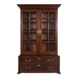 English Glazed Mahogany Bookcase, Early 19th Century