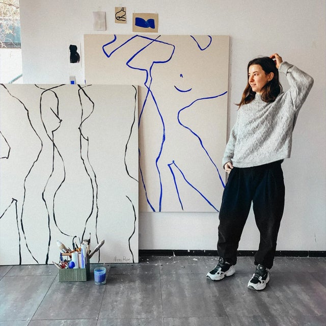 2020s Acrylic on Canvas Painting "Dance" by Anna Pepe For Sale - Image 5 of 6