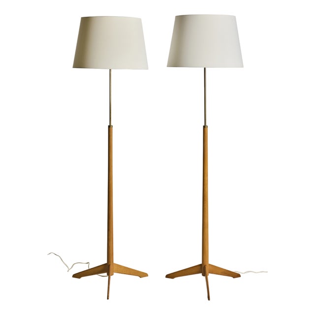 Mid-Century Modern G-34 Floor Lamps by Alf Svensson for Bergboms, 1950s, Set of 2 For Sale