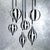 Contemporary Monochrome Stripe 8-Piece Glass Ball / Bauble Ornament Set, 3.25" For Sale - Image 3 of 3