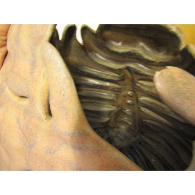 1950s Large Monté Artist Signed Amorphic Figurative Studio Pottery Floor Vase For Sale - Image 10 of 13