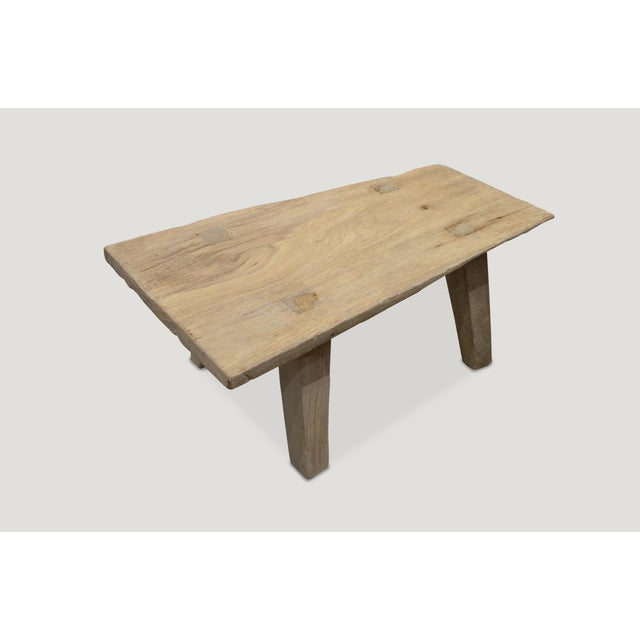 2010s Andrianna Shamaris Bleached Teak Wood Side Table/Coffee Table or Bench For Sale - Image 5 of 5