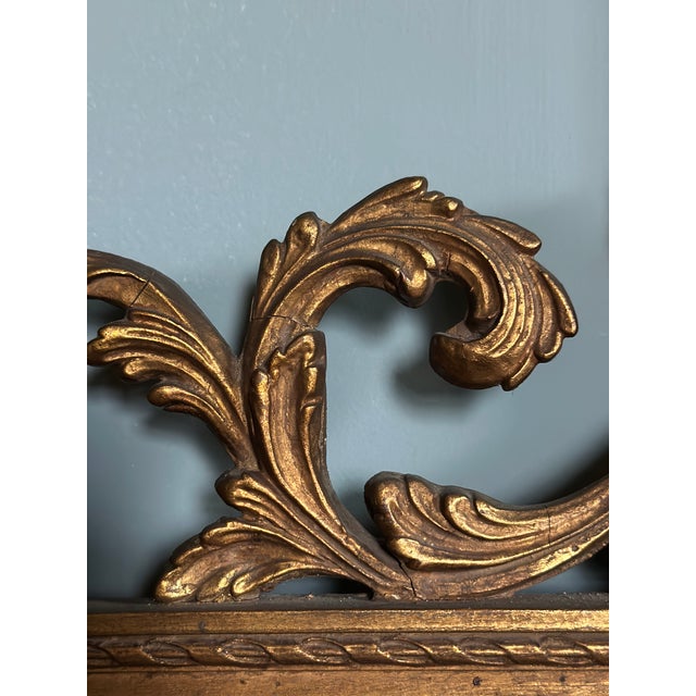 Gold Antique Federal Style Giltwood Wall Mirror With Winged Griffins - C. 1900 For Sale - Image 8 of 14