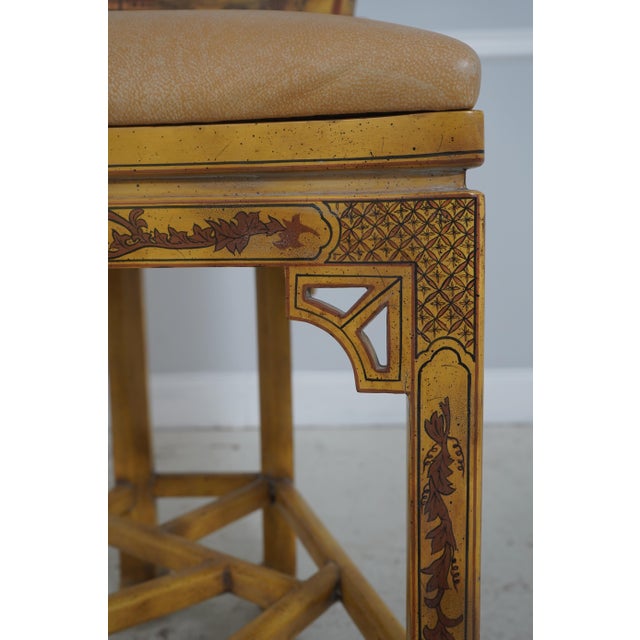 Set of 4 Maitland Smith Chinoiserie Counter Bar Stools For Sale - Image 12 of 18