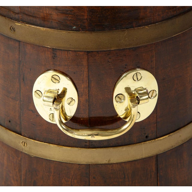 Mid 19th Century English Brass-Bound Mahogany Barrel For Sale - Image 5 of 8