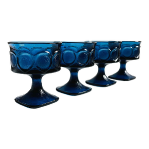 Noritake Spotlight Blue Coupe Glasses - Set of 4