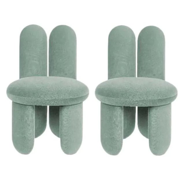 Set of 2 glazy chairs, gentle 933 by royal stranger dimensions: w 58 d 58 h 85 cm sh 50 sd 46 cm materials: upholstery....