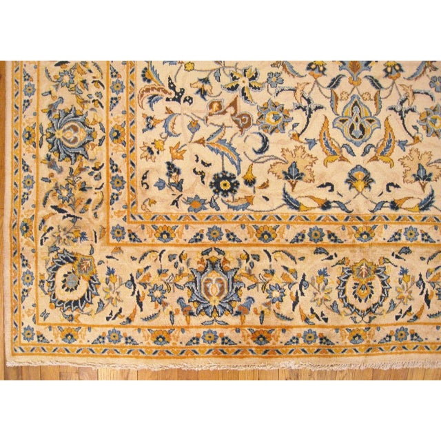 Persian 1950 Vintage Persian Kashan Oriental Carpet, in Room size, with Floral Elements For Sale - Image 3 of 9