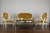 Gorgeous, French provincial Louis XVI style painted loveseat with two armchairs set from Provence, France. The set...