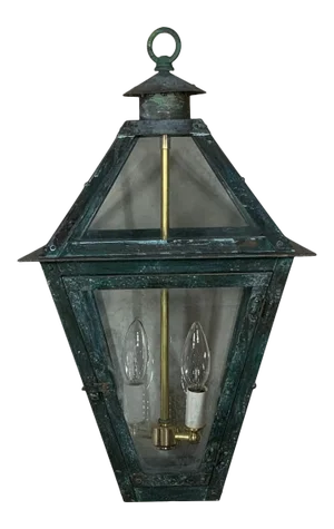 1980s Large Four-Sided Hanging Copper Lantern