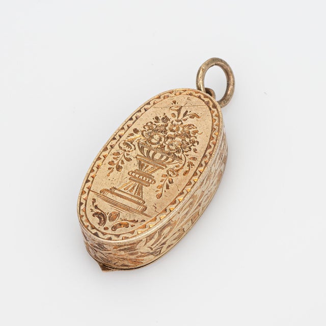 Antique Victorian Pill Box Pendant 14k Rose Gold Charm Heirloom Jewelry Match For Sale In Los Angeles - Image 6 of 6