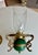 Pair Italian Green & Brass Faux Oil Lamp Wall Sconces For Sale - Image 9 of 18