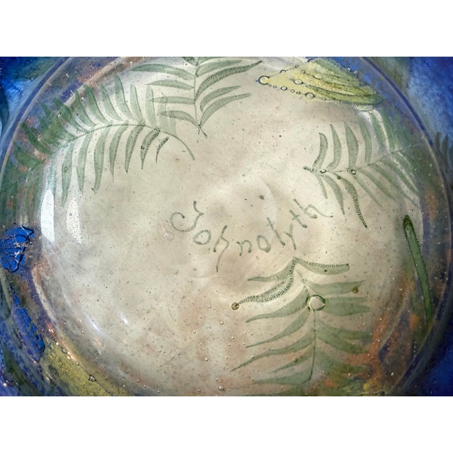Antique 1930's Ernst Hantich & Co Johnolyth Dragonfly Fish Glass Glass Bowl Dish For Sale - Image 13 of 15