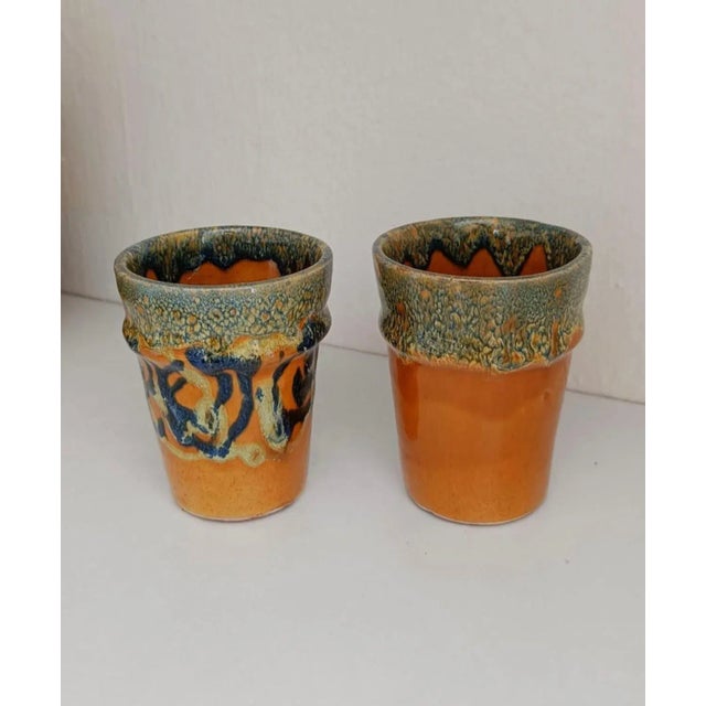 Moroccan Set of 6 Moroccan Porcelain Cups For Sale - Image 3 of 10