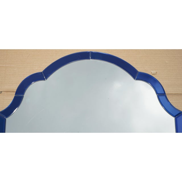 Mid-Century Modern Style Cobalt Blue Wall-Mounted Mirror, Italy For Sale - Image 5 of 11