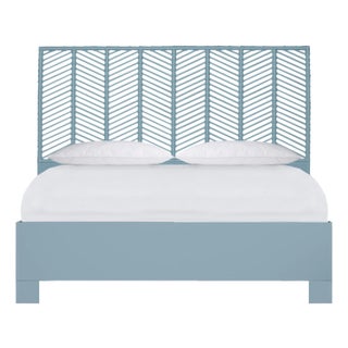 Liam Platform Bed King - Pool Blue For Sale