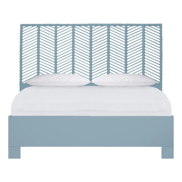 Liam Platform Bed King - Pool Blue For Sale