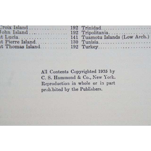 Antique 1937 Hammond’s Perpetual Atlas of the World 1935 Folio Map Book For Sale - Image 10 of 16