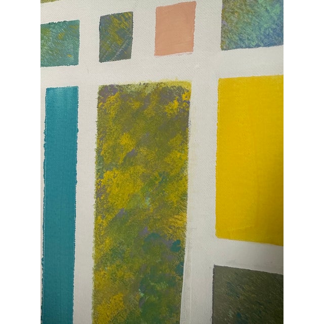 Mid-Century Modern Mid Century Modern Abstract Painting UnSigned Mid-Century Modern Oil on Canvas Pastels Multicolor For Sale - Image 3 of 10