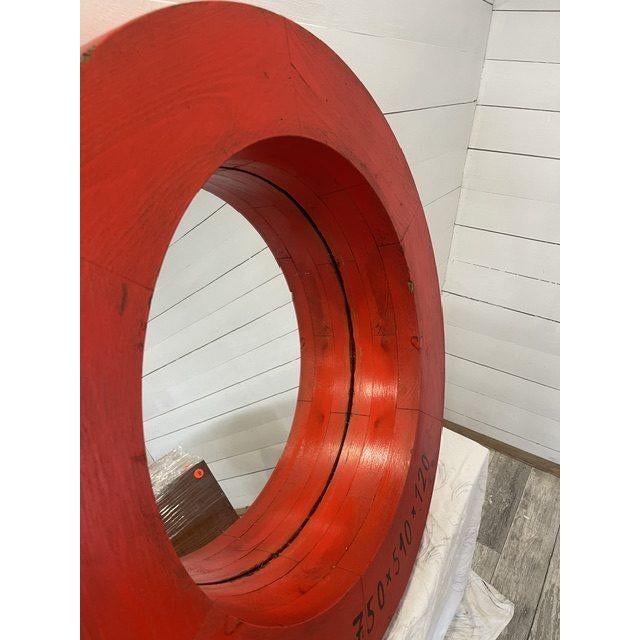 Industrial Vintage Industrial Wooden Mirror in Negative Molds, 1930 For Sale - Image 3 of 8