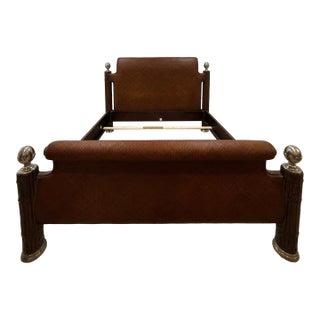 Attributed Thomasville Ernest Hemingway Kilimanjaro Collection King Size Rattan Bed For Sale