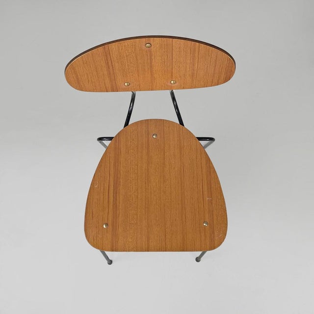 Black Mid-Century Modern Italian Chairs in Brown Formica and Black Metal, 1960s, Set of 6 For Sale - Image 8 of 18
