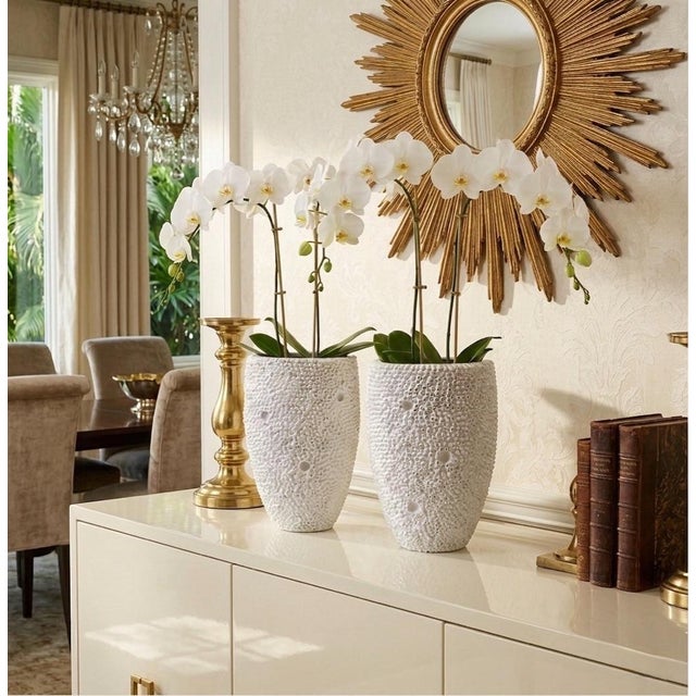 Ceramic A Pair of Hand-Applied "Barnacle" Texture Italian Ceramic Vases For Sale - Image 7 of 11