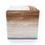 Animal Skin Handmade Cowhide Leather Ombre Ottoman Pouf 18x18x18 in Gradient Beige Brown For Sale - Image 7 of 7