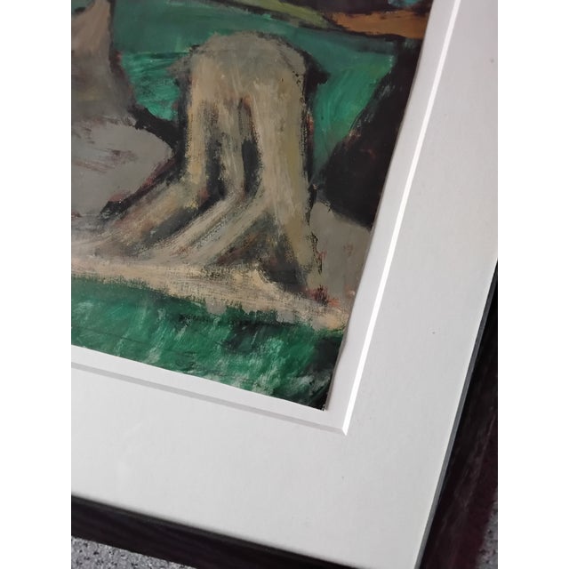 Florence Jamieson, Landscape, 1960s Gouache and Mixed Media, Framed For Sale - Image 4 of 6