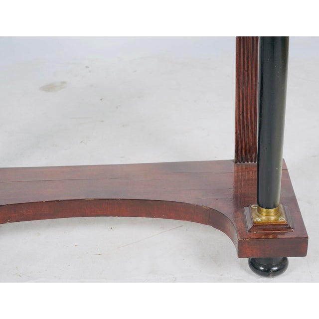 1970s Glorya Kaufman Estate, Empire Revival Console Table Ebonized Columns & Brass Mounts 20th C. For Sale - Image 5 of 7