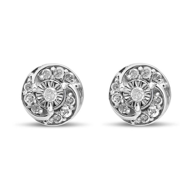 These diamond cluster earrings are mesmerizing in a spiraling design and heightened by luxurious textural elements. The...