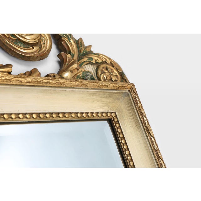 1950s Napoleon III Style Mirror in Wood with Facet Cut Mirror, France, 1950s For Sale - Image 5 of 12
