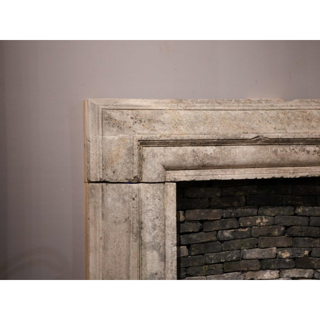 Antique Italian Limestone Fireplace Mantel with Bolection Profile, 1600s For Sale - Image 9 of 17