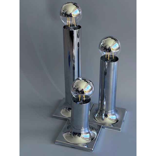 Space Age Chrome Ceiling Lights by Rolf Krüger for Staff Leuchten, Germany, 1970s, Set of 3 For Sale - Image 6 of 6