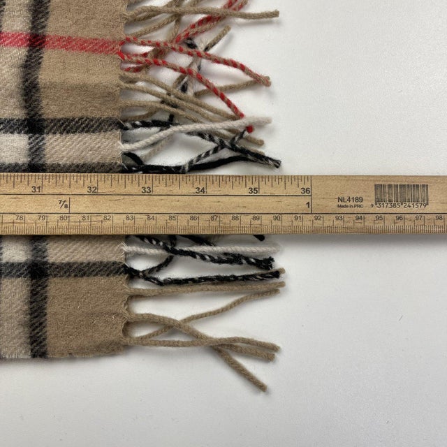 Burberry Light Brown Plaid 100% Wool Scarf For Sale - Image 10 of 10