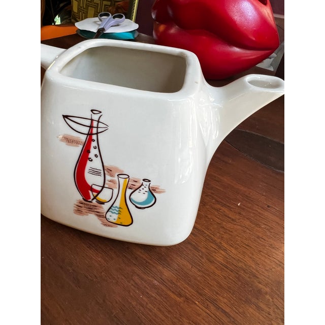 Ceramic Vintage White Ceramic Square Teapot For Sale - Image 7 of 7